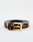 Cinto de Couro Animal Print Fino Essential  - Onca Tradicional