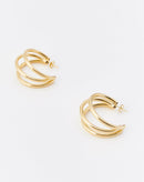 Brinco de Argola Tripla Média Essential  - Dourado