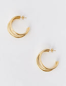 Brinco de Argola Tripla Média Essential  - Dourado