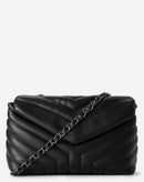 Bolsa Pequena Matelassê com Alça de Corrente Essential - Preto