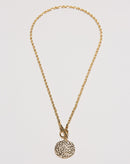 Colar Essential Folheado Torcido com Medalha - Dourado