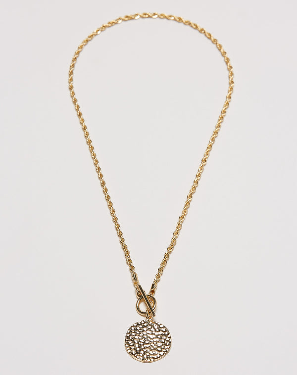 Colar Essential Folheado Torcido com Medalha - Dourado