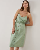 Vestido Midi Alcinha e Laço Costas - Verde