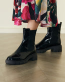 Bota Chelsea Vinil com Elástico Sola Tratorada  - Preto