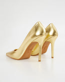 Scarpin Salto Alto Bico Fino - Dourado