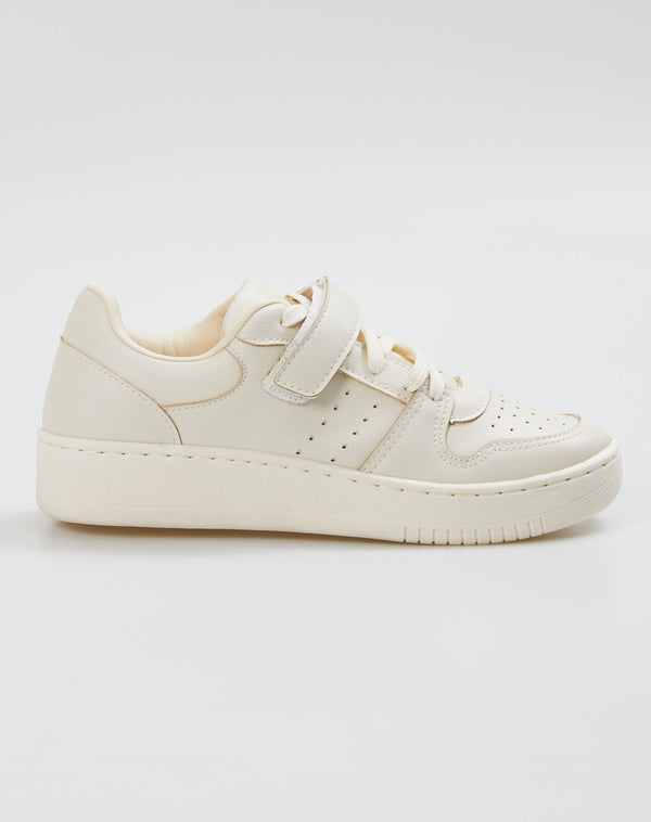 Tênis Flatform com Tira de Velcro - Off-white