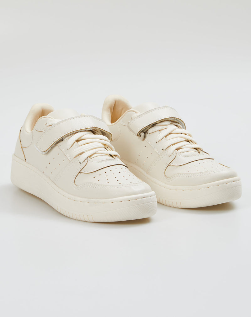 Tênis Flatform com Tira de Velcro - Off-white