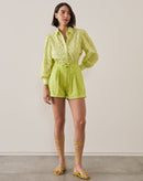 Sandália Rasteira com Amarração Comprida - Verde Lima