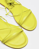 Sandália Rasteira com Amarração Comprida - Verde Lima