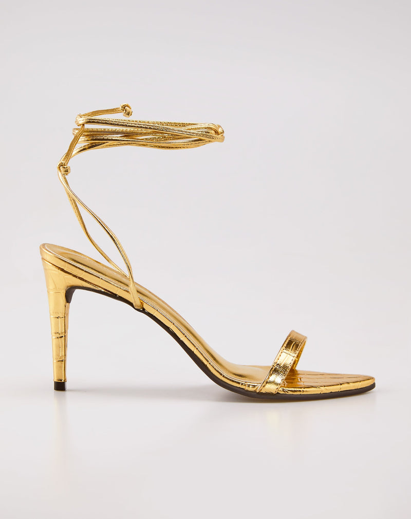 Sandáia Bico Folha de Amarração  - Dourado