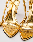 Sandáia Bico Folha de Amarração  - Dourado