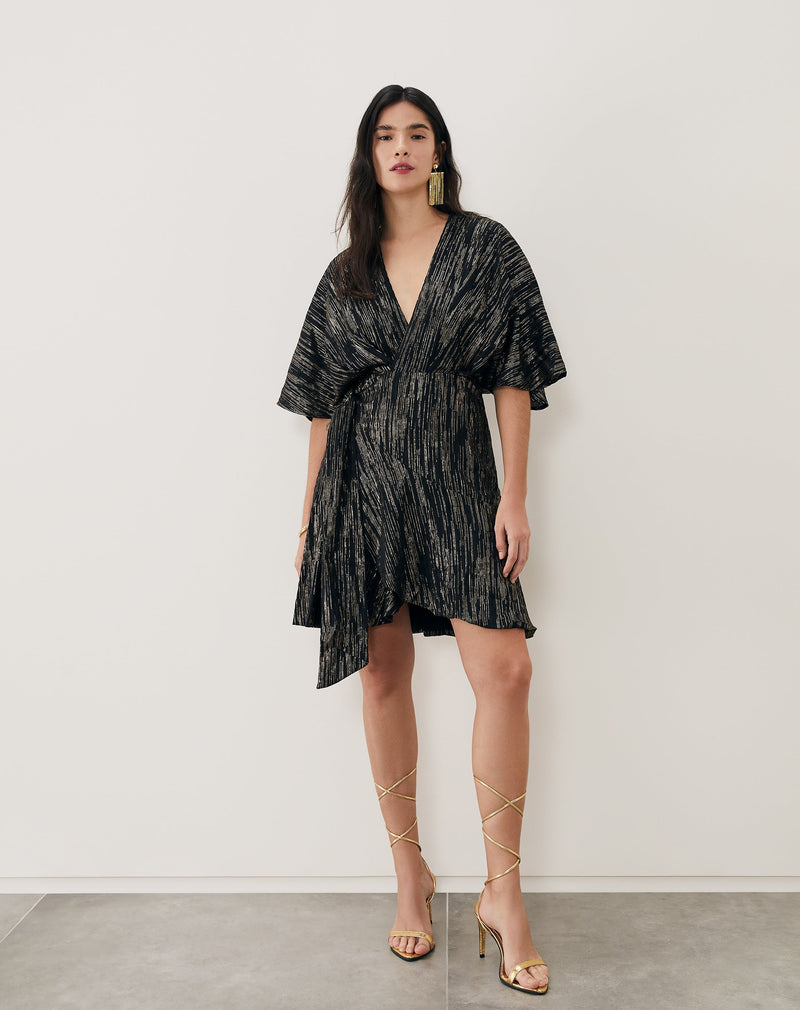 Sandáia Bico Folha de Amarração  - Dourado