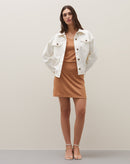 Sandália Salto Bloco com Tiras e Corrente Removível - Off-white