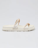 Sandália Papete com Tiras Retorcidas - Off-white