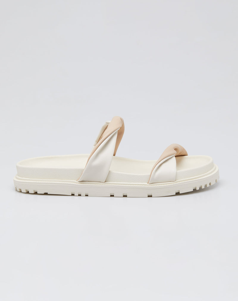 Sandália Papete com Tiras Retorcidas - Off-white