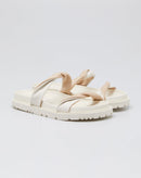 Sandália Papete com Tiras Retorcidas - Off-white