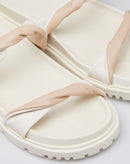 Sandália Papete com Tiras Retorcidas - Off-white