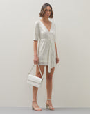 Sandália Salto Retangular com Tiras - Off-white