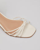 Sandália Salto Retangular com Tiras - Off-white
