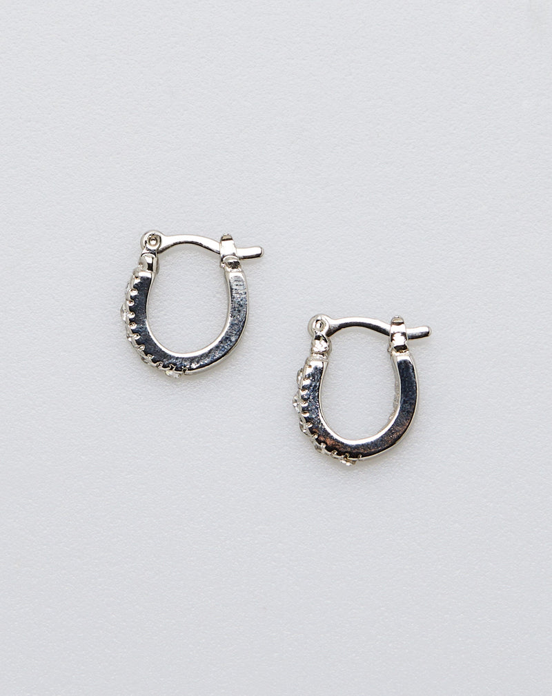 Argola com Strass Folheada Essential - Prata