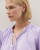 Argola Pequena Essential Texturizada Folheada  - Dourado