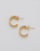 Argola Pequena Essential Texturizada Folheada  - Dourado