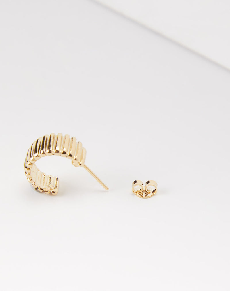 Argola Pequena Essential Texturizada Folheada  - Dourado