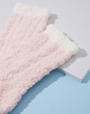 Meia Felpuda Bicolor - Rosa Claro