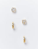 Kit Brinco Argola com Zircônia Folheado - Dourado