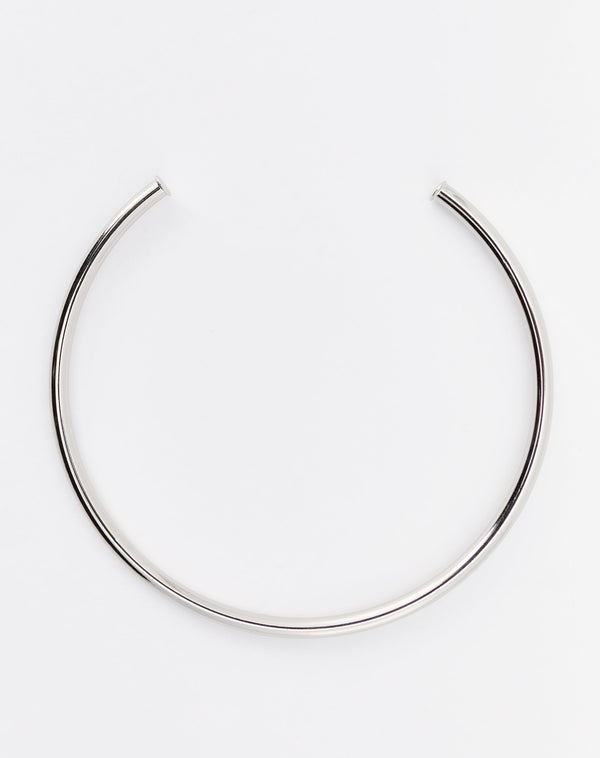 Choker Tubo Fina Folheada - Prata