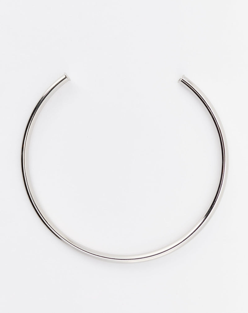 Choker Tubo Fina Folheada - Prata