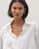 Choker Tubo Fina Folheada - Prata