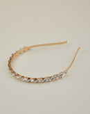 Tiara Cristais Retangulares - Dourado