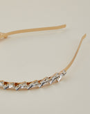 Tiara Cristais Retangulares - Dourado