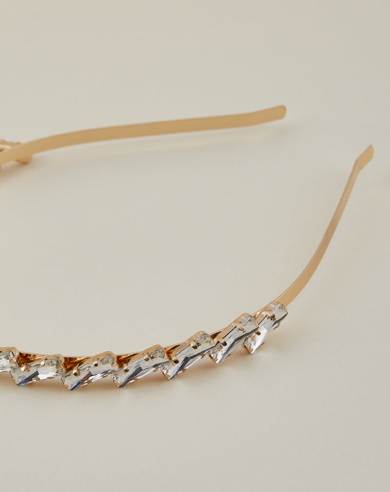 Tiara Cristais Retangulares - Dourado