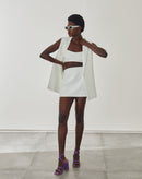 Óculos de Sol Retangular Retrô Acetato Reciclado - Off-white