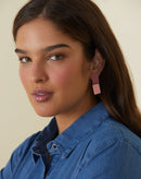 Brinco Minimal Bicolor Acrílico - Rosa