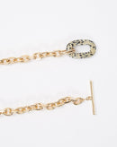 Colar Corrente com Elo de Pedra Semi Preciosa - Dourado