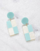 Brinco Quadriculado Acrílico - Verde Claro