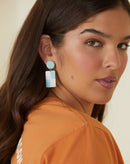 Brinco Quadriculado Acrílico - Verde Claro