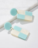 Brinco Quadriculado Acrílico - Verde Claro