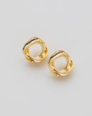 Brinco Stud Folheado Detalhe Torcido - Dourado