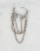 Kit 3 Brincos Folheados Mini Correntes - Prata