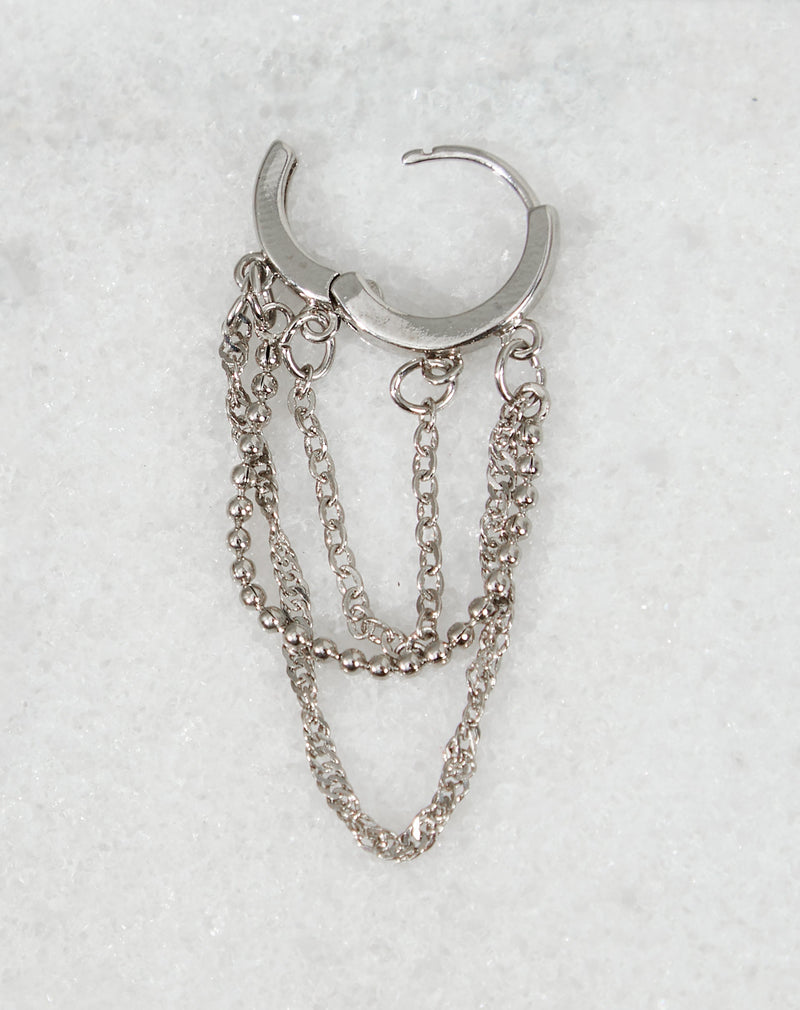 Kit 3 Brincos Folheados Mini Correntes - Prata