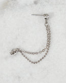 Kit 3 Brincos Folheados Mini Correntes - Prata