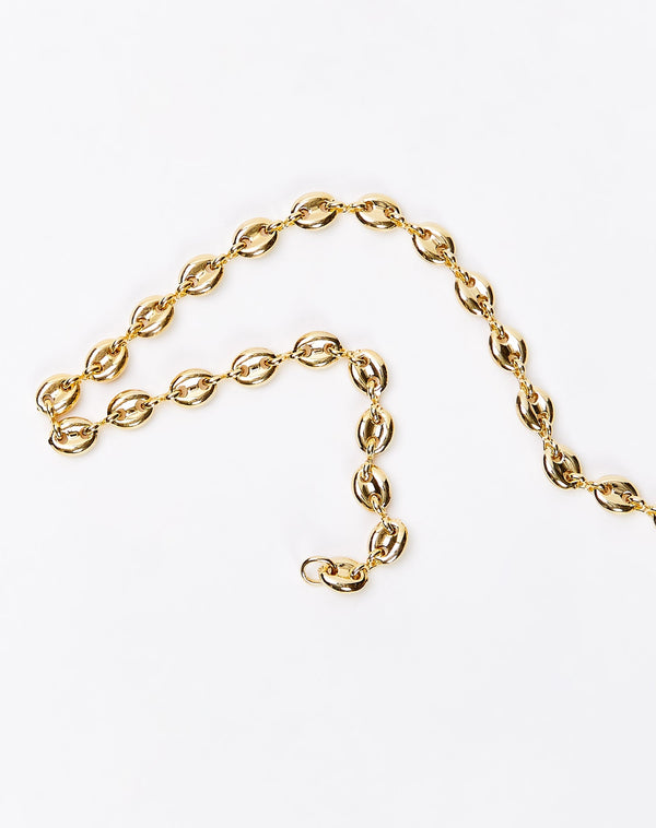 Colar Curto Folheado Detalhe Elos - Dourado