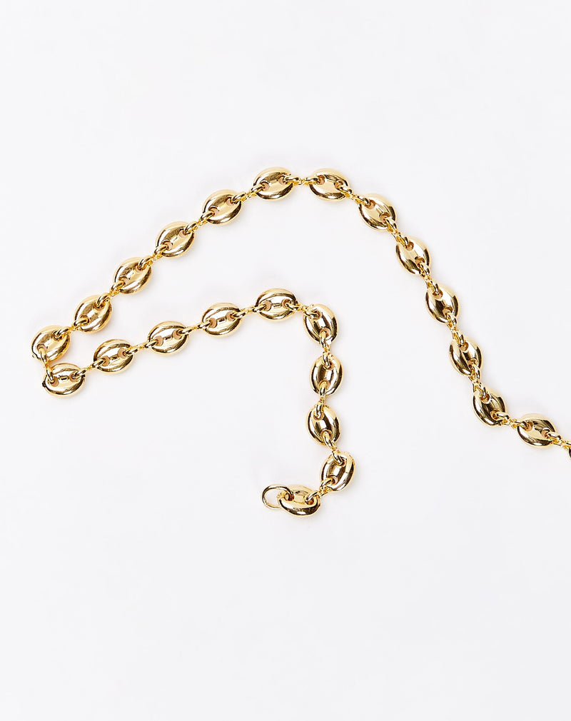 Colar Curto Folheado Detalhe Elos - Dourado