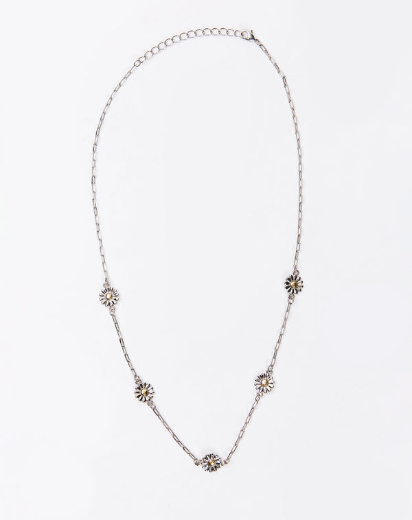 Colar Folheado Flores Bicolor - Bicolor