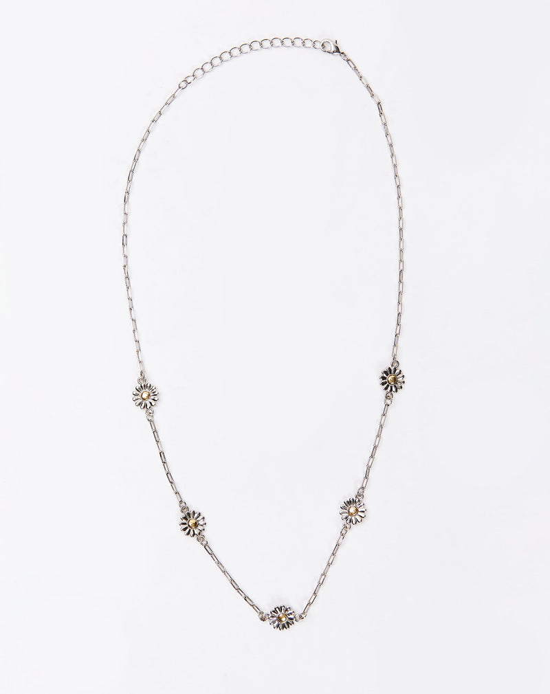 Colar Folheado Flores Bicolor - Bicolor
