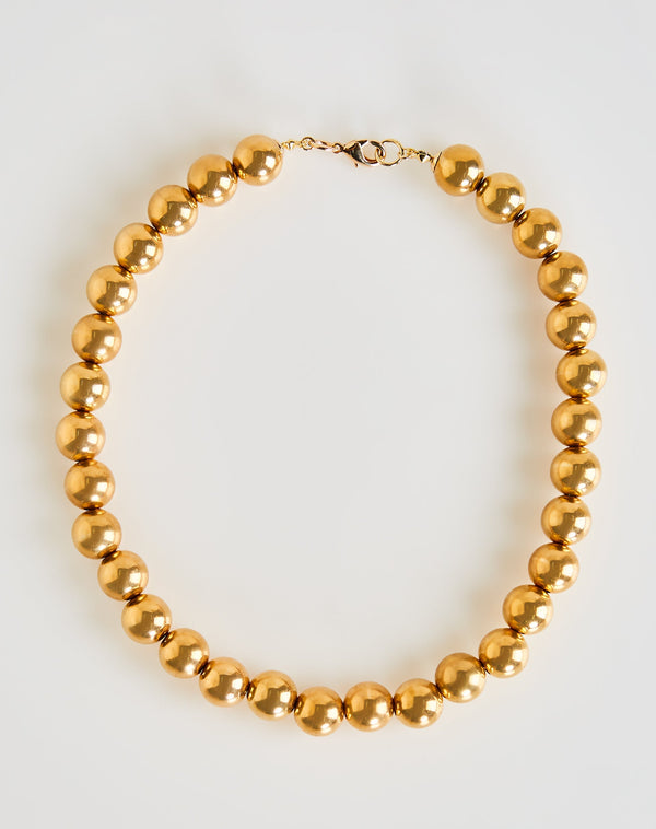 Colar Bolas Folheado - Dourado